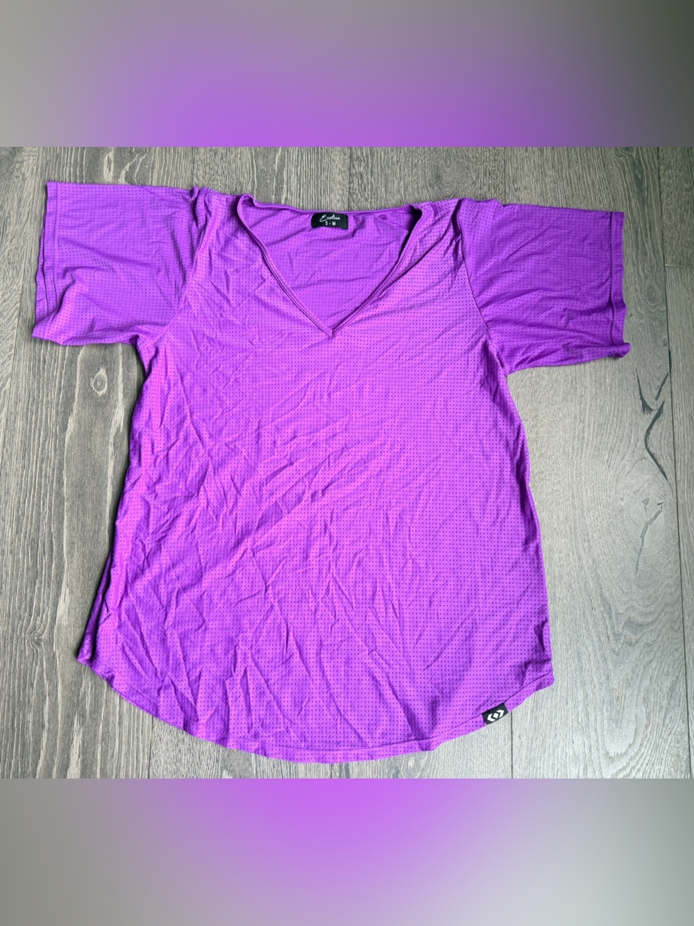 Exotica ExoticAthletica Purple Basketball Bball Mesh V-Neck Boyfriend Tee